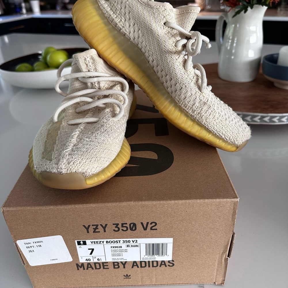 Adidas Yeezy Boost 350 V2 Sneakers- Beige and Yellow